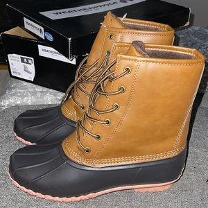 Weatherproof Remington Tan Coffee Bean Boots Mens sz 8 NEW